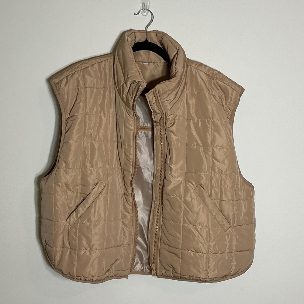 Tan Quilted Puffer Vest